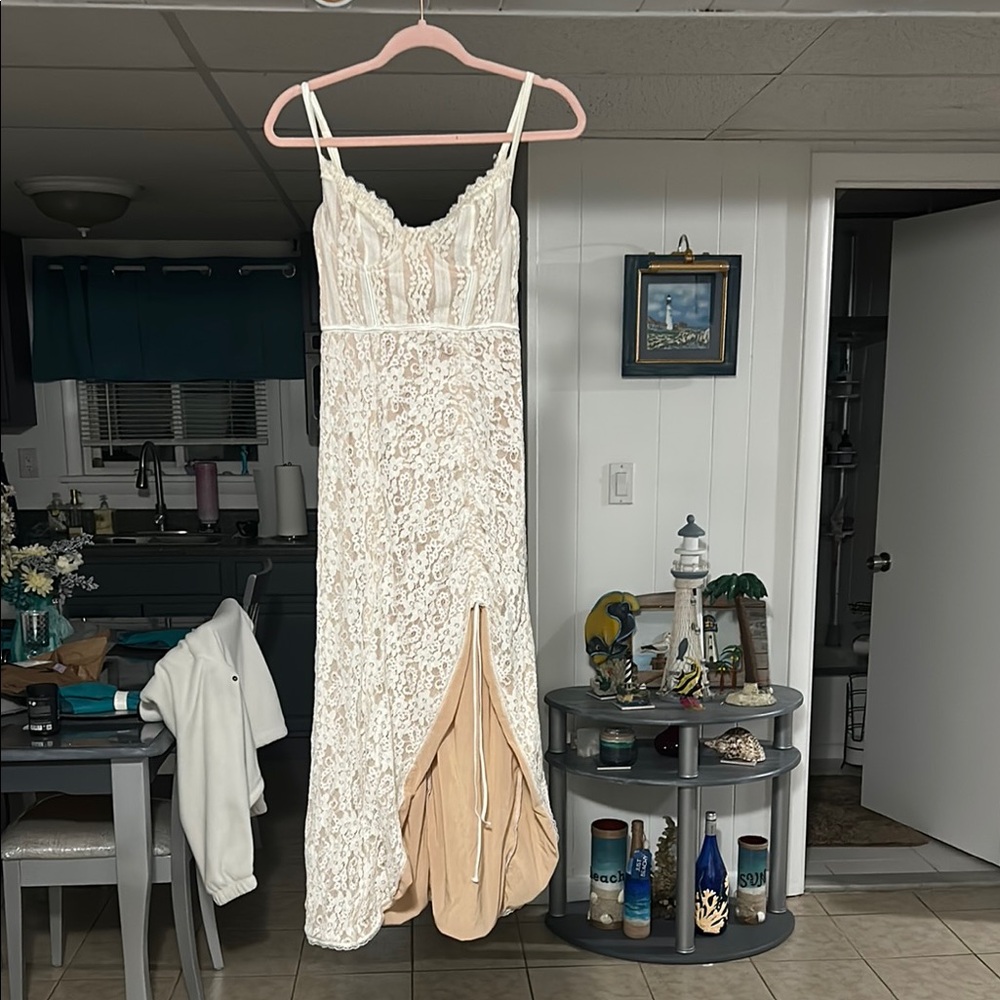 Free People Cream Lace Maxi Dress